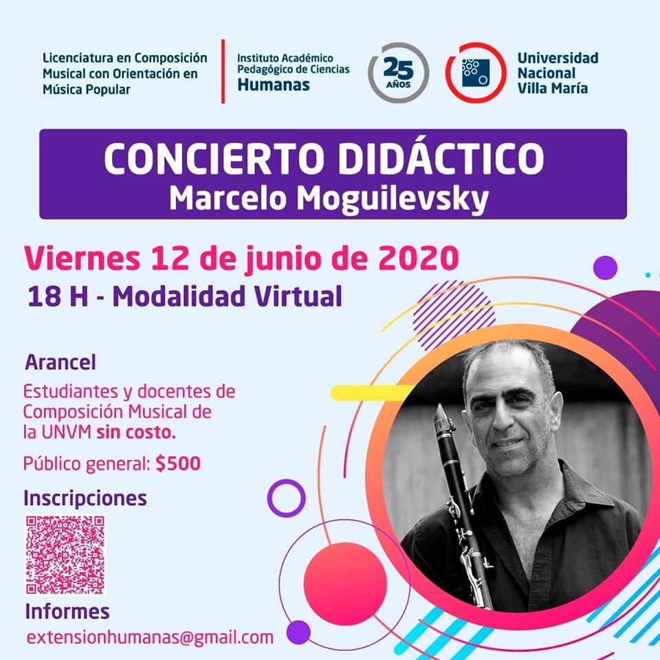 Se realizará un Concierto Didáctico con el multiinstrumentista Marcelo Moguilevsky