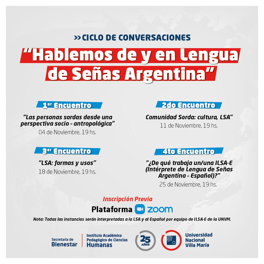 Se realizará el ciclo de conversaciones “Hablemos de y en Lengua de Señas Argentina”