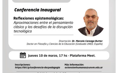 Marcelo Careaga Butter brindará una conferencia en el marco del Doctorado en Pedagogía del Instituto de Humanas