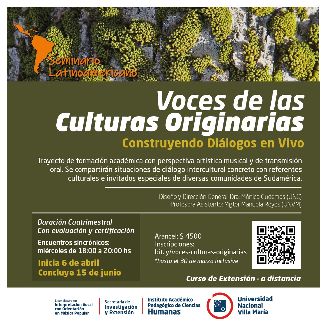 Comienza en abril el seminario latinoamericano “Voces de las culturas originarias, construyendo diálogos en vivo”