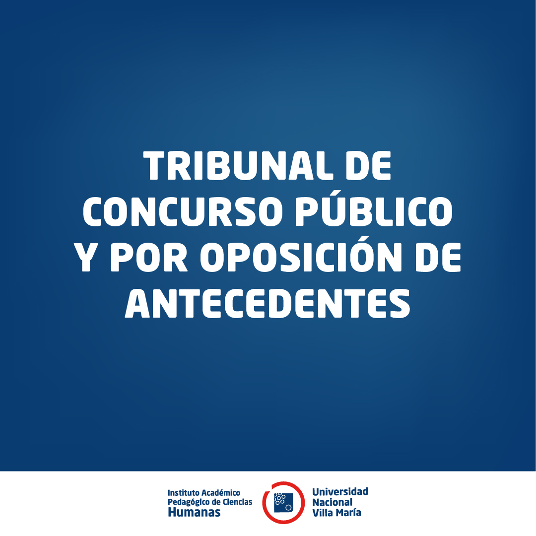 Publicación de Tribunal de Concurso Público y por Oposición de Antecedentes