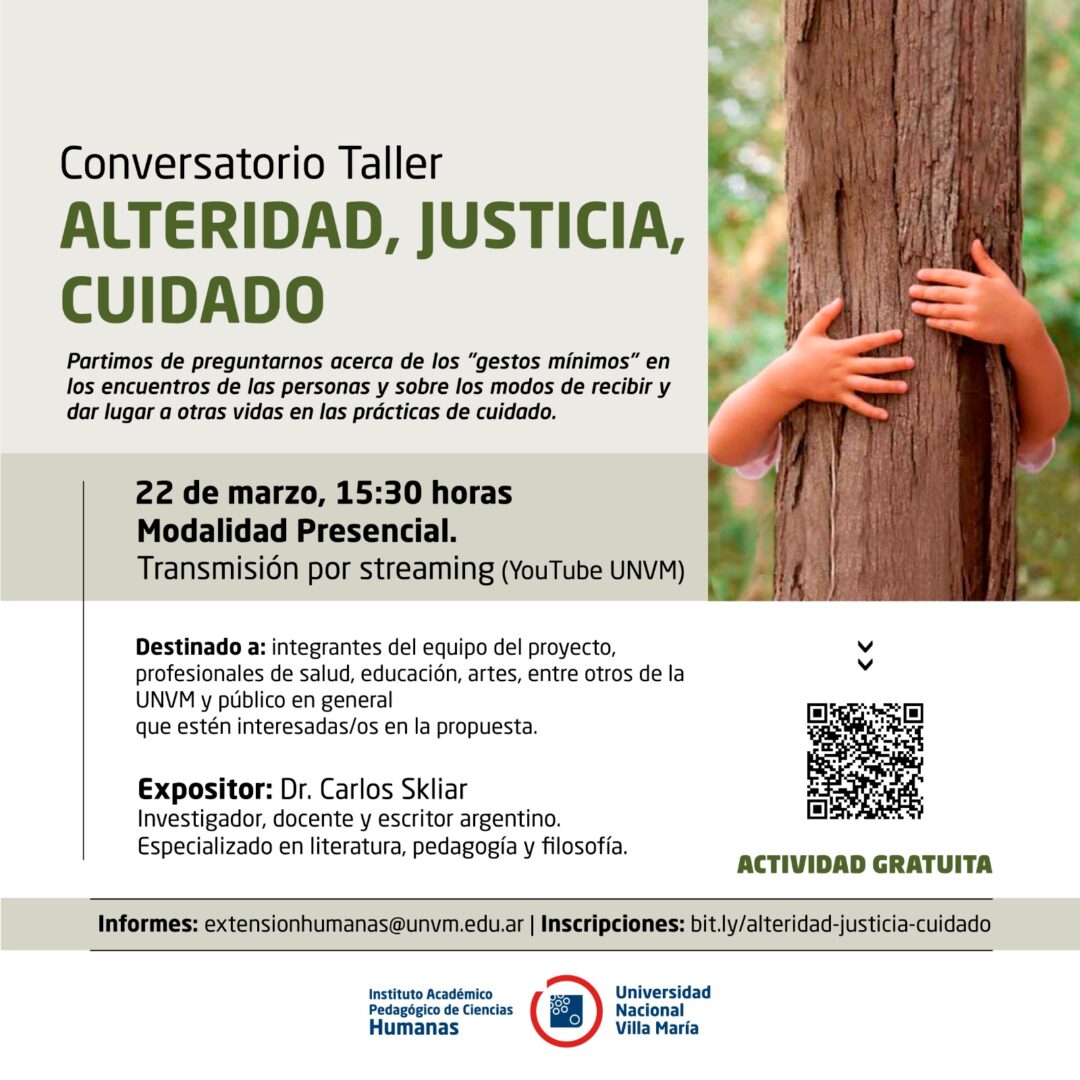 Inscripciones abiertas para el conversatorio “Alteridad, Justicia, Cuidado” con Carlos Skliar