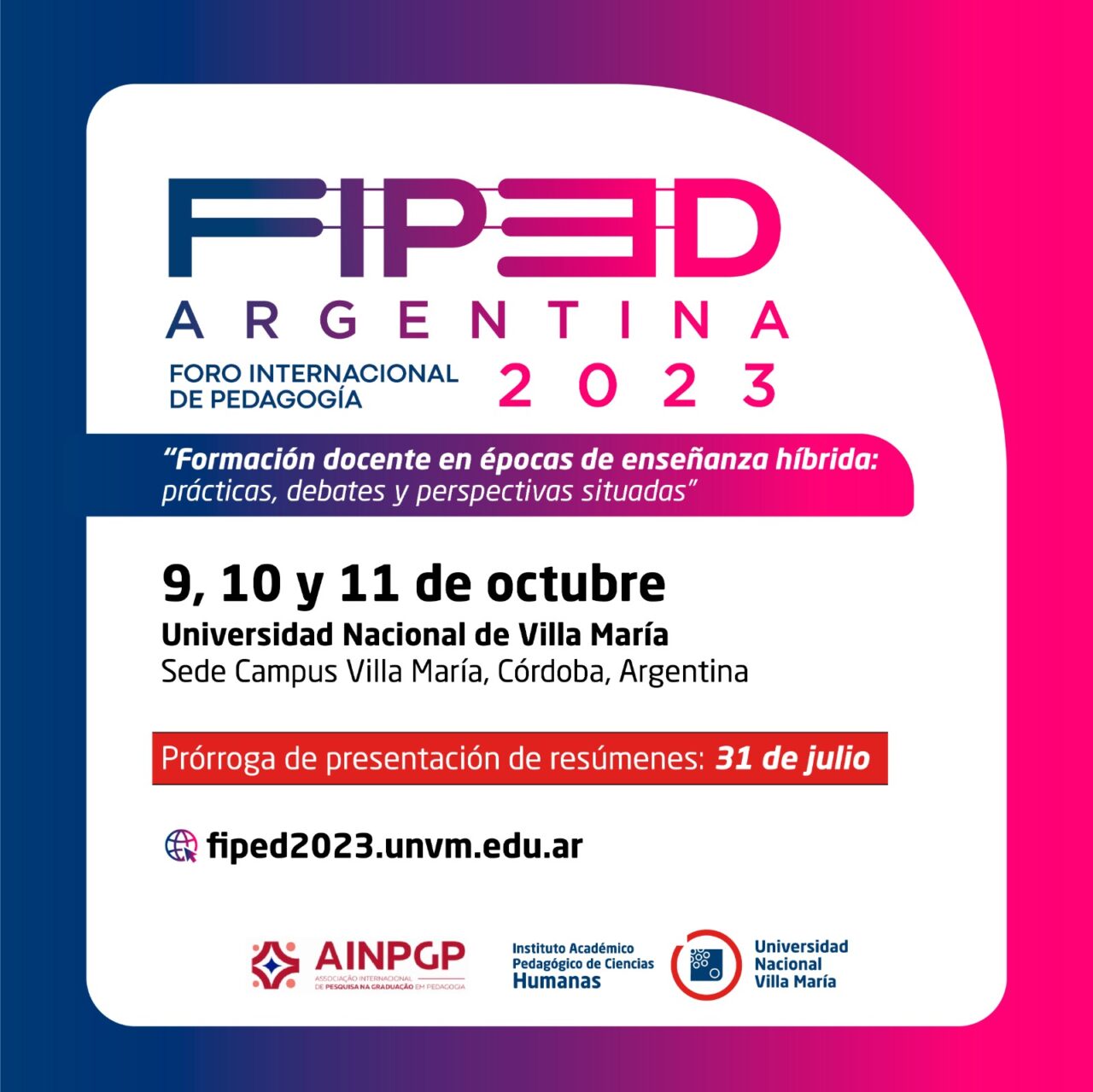 Por primera vez se realizará en Argentina el Foro Internacional de pedagogía 2023