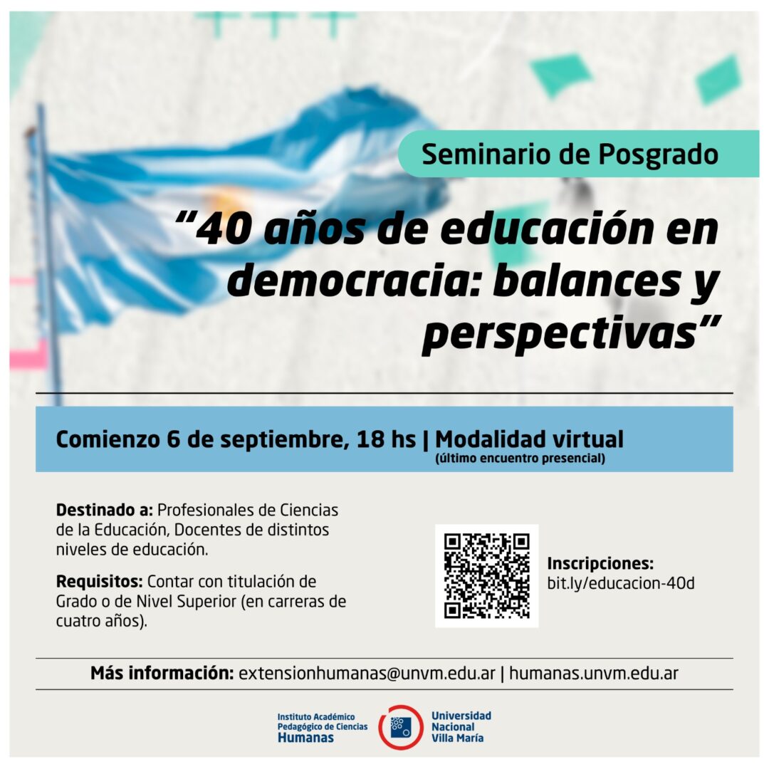 Se llevará a cabo el Seminario “40 años de educación en democracia: balances y perspectivas
