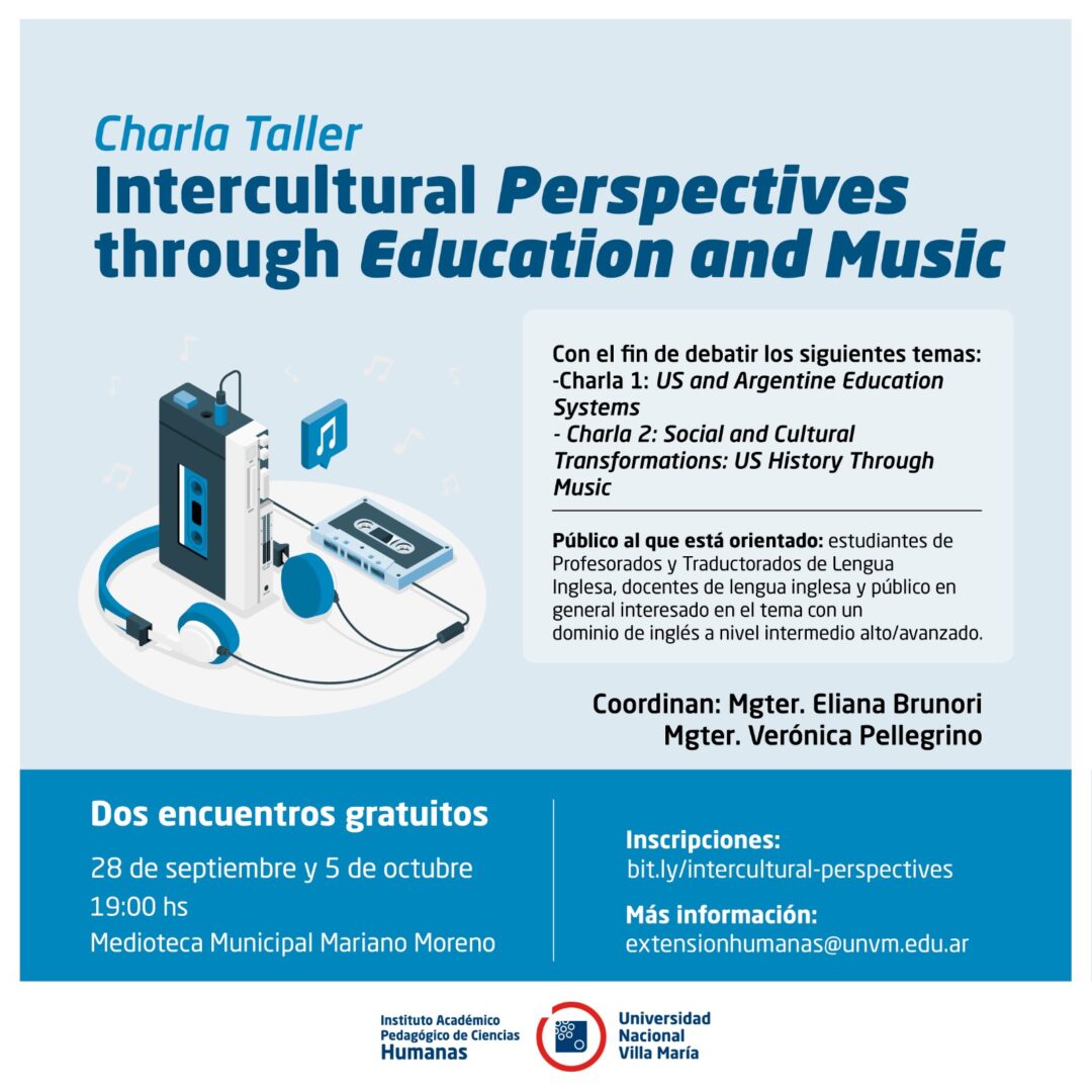 Se llevará a cabo la charla taller “Intercultural Perspectives through Education and Music”