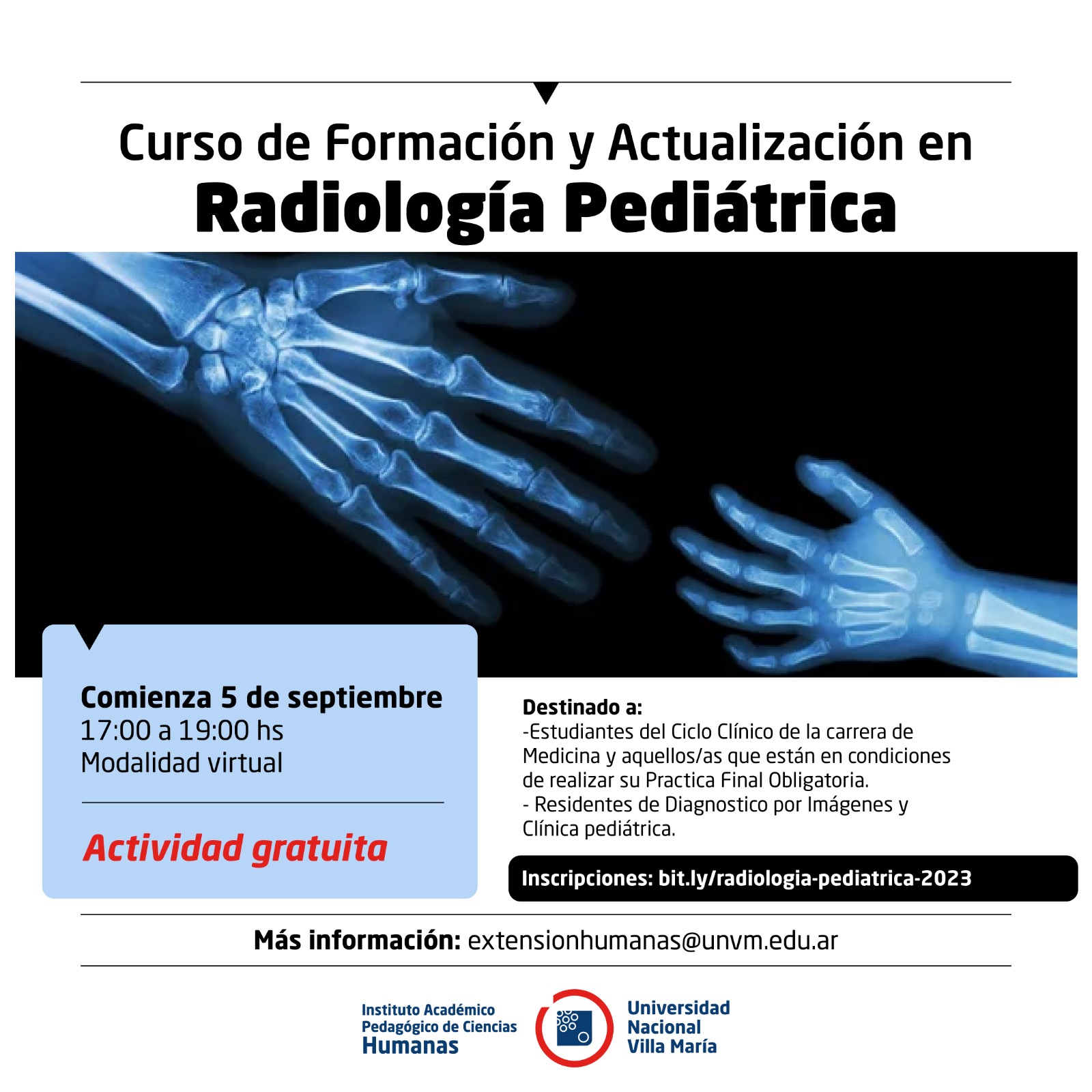 Se realizará el Curso de Formación y Actualización en Radiología Pediátrica