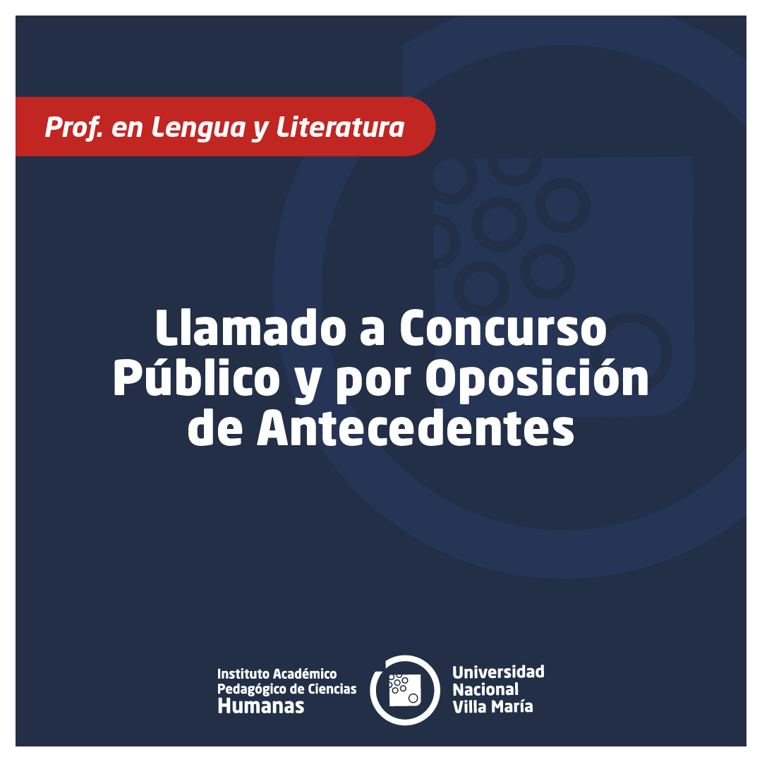 Prof. Lengua y Literatura: Llamado a Concursos Públicos y por Oposición de Antecedentes