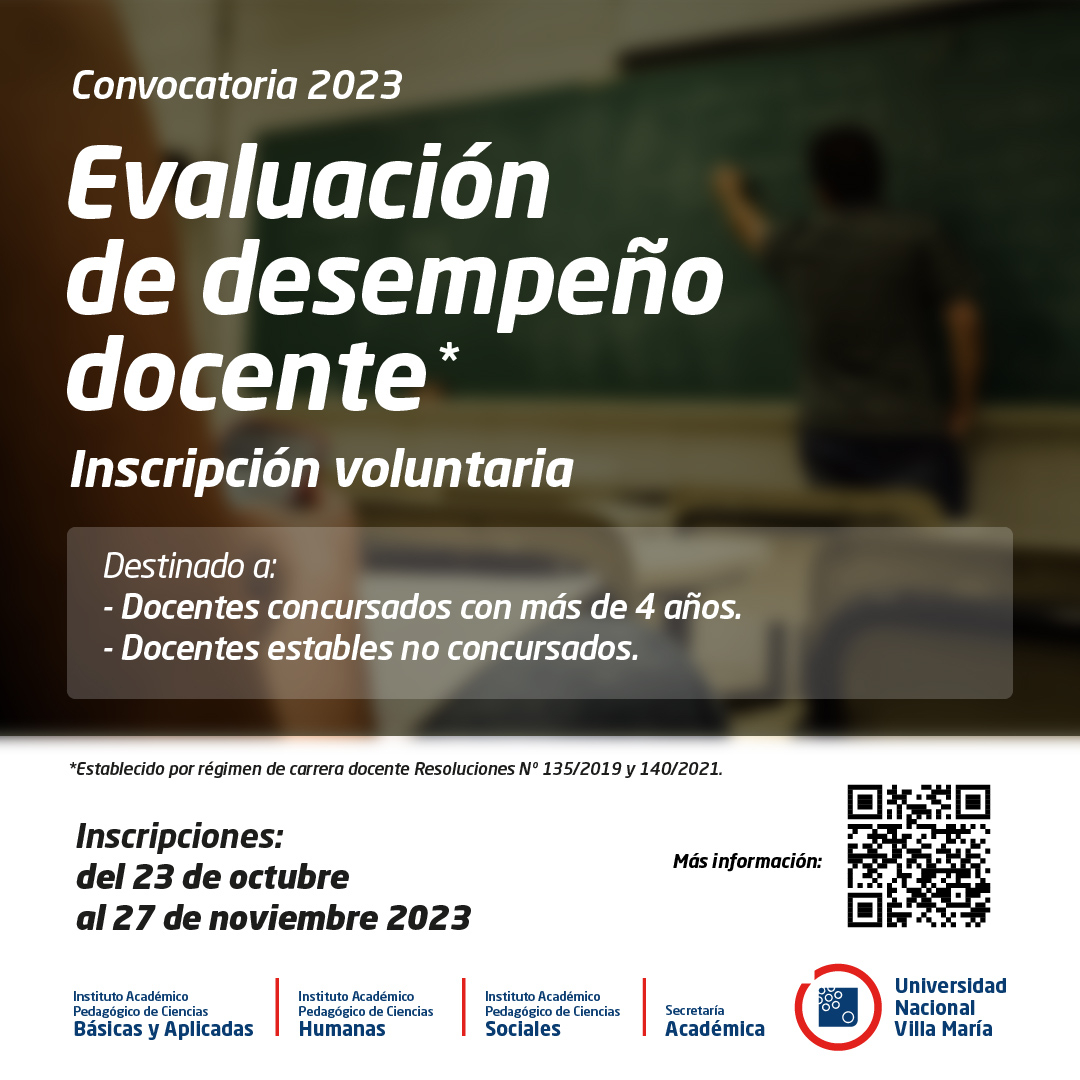 “Evaluación de desempeño docente”: Convocatoria 2023