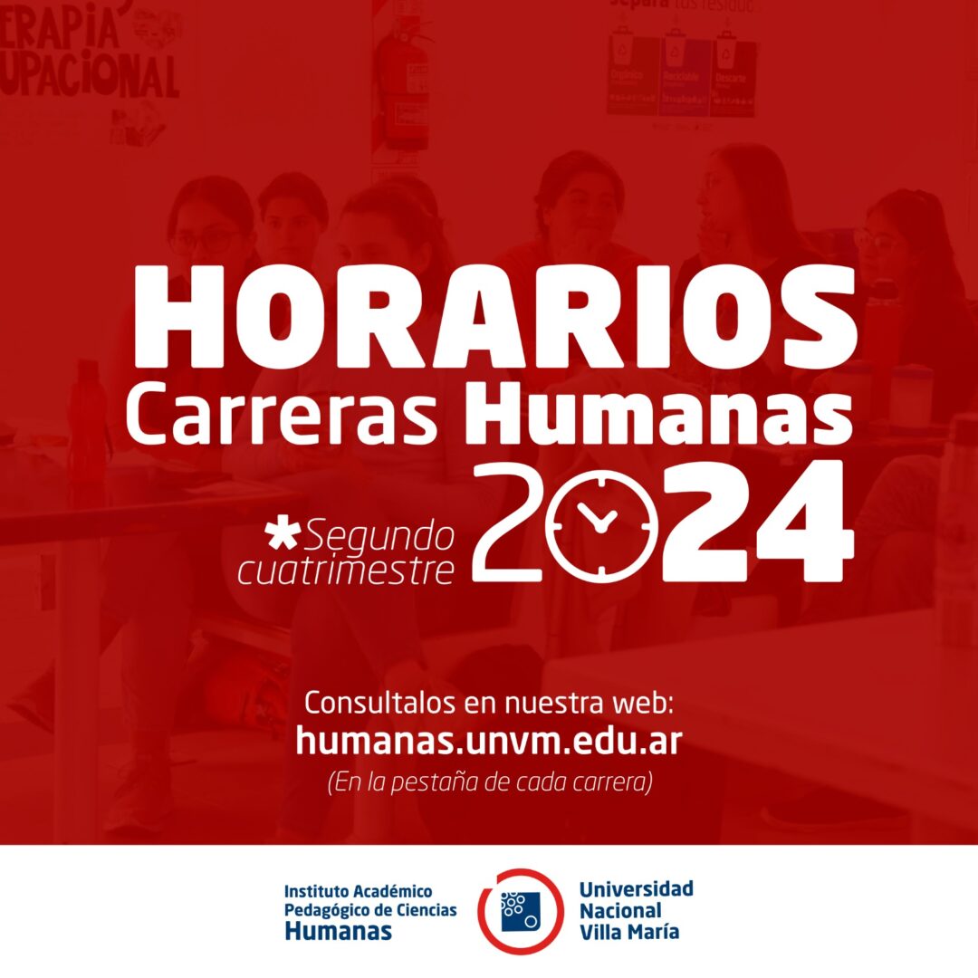 2° Cuatrimestre 2024: Consultá acá los días y horarios de las carreras de Humanas