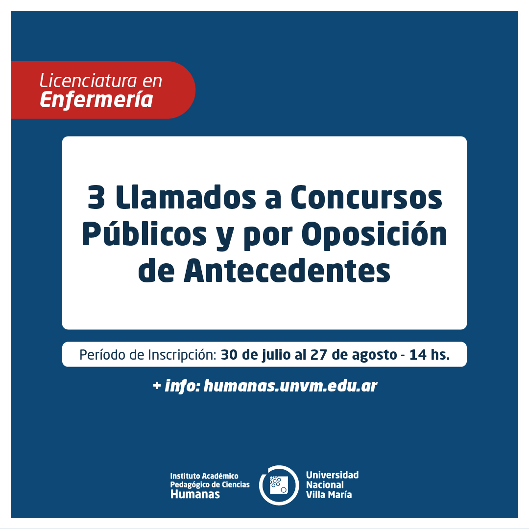 Lic. Enfermería: Llamado a Concursos Públicos y por Oposición de Antecedentes