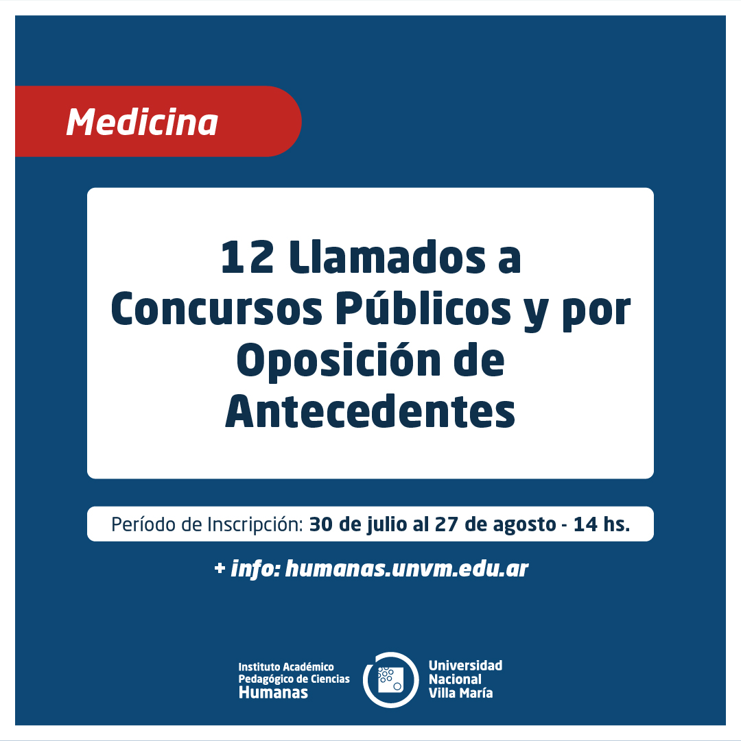 Medicina: Llamados a Concursos Públicos y por Oposición de Antecedentes