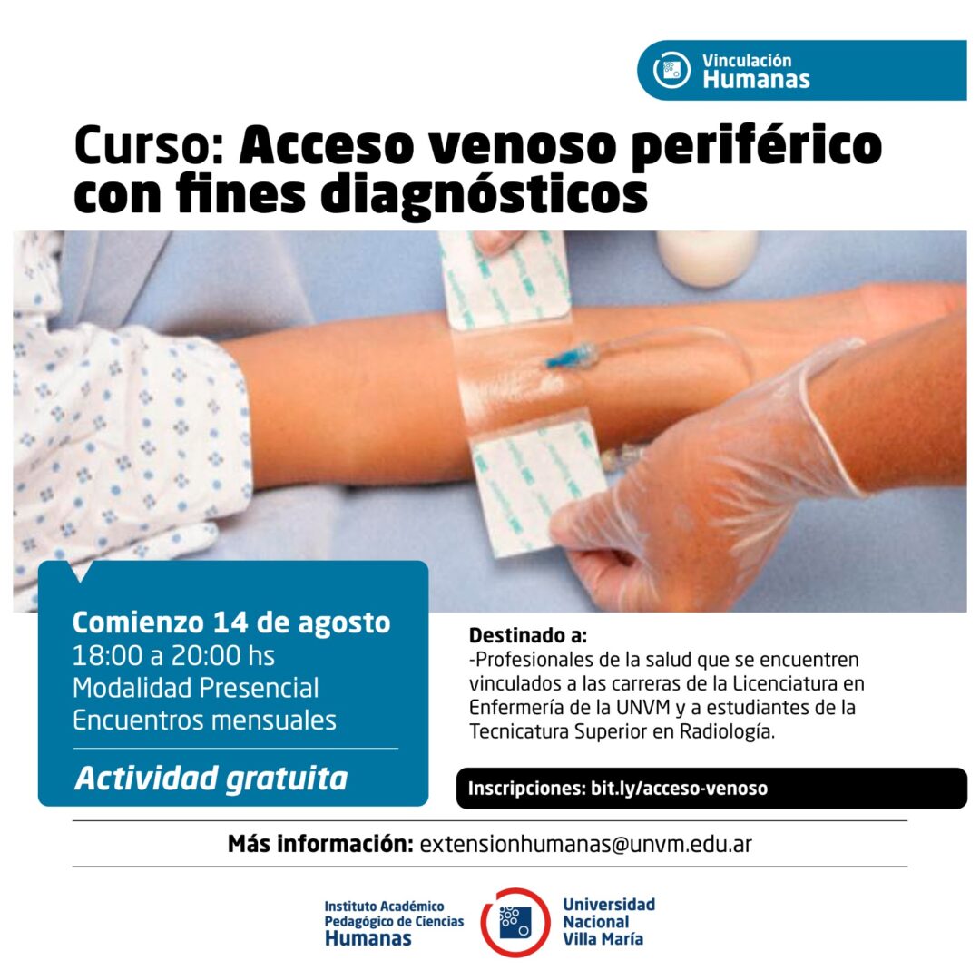 Realizarán el curso “Acceso venoso periférico con fines diagnósticos”