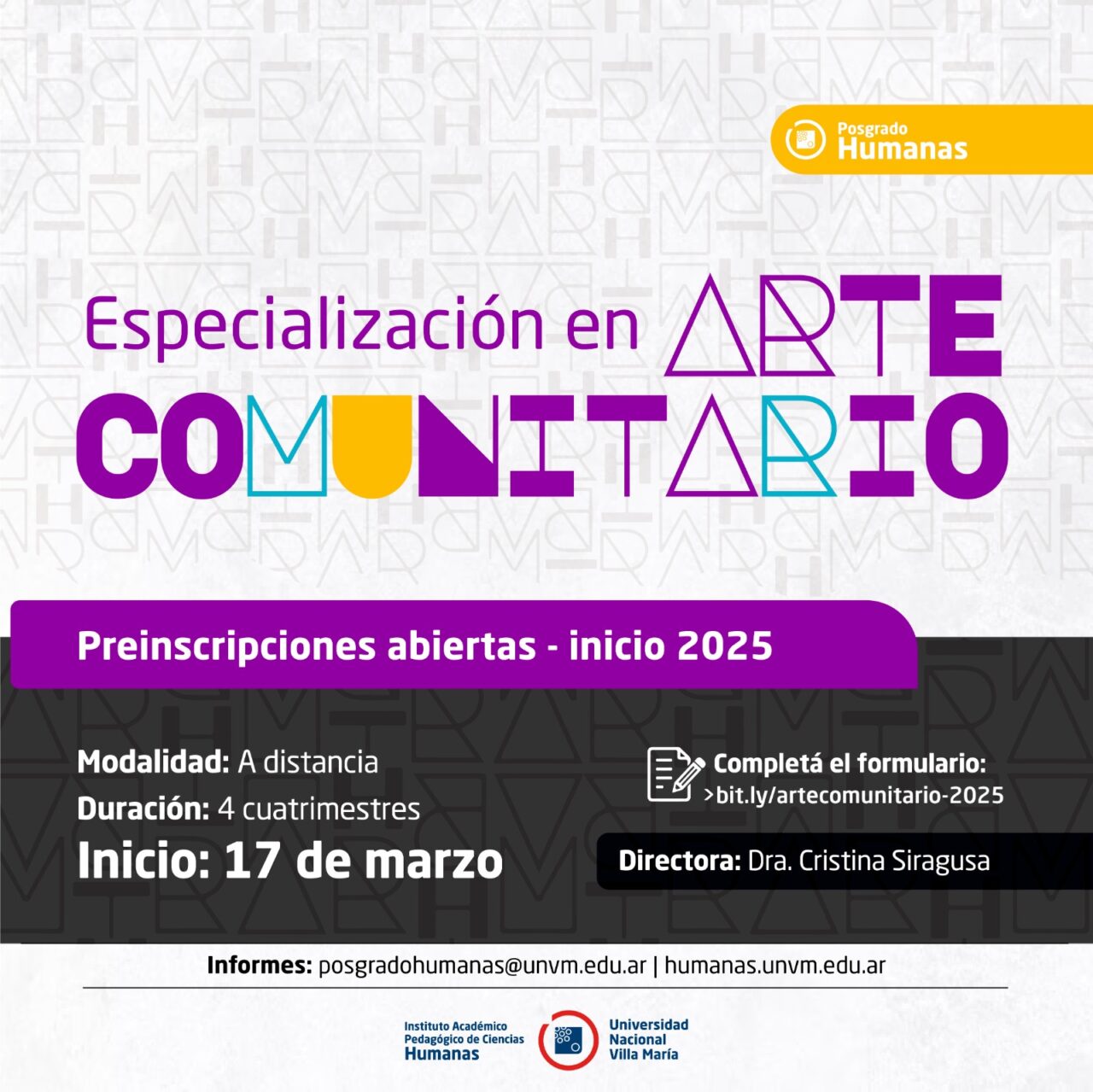 Humanas anunció el lanzamiento de una Especialización en Arte Comunitario