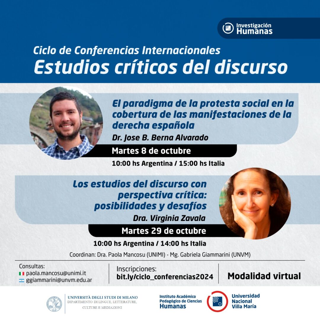 Humanas realizará un ciclo de conferencias sobre estudios del discurso en conjunto con Universidad de Milán