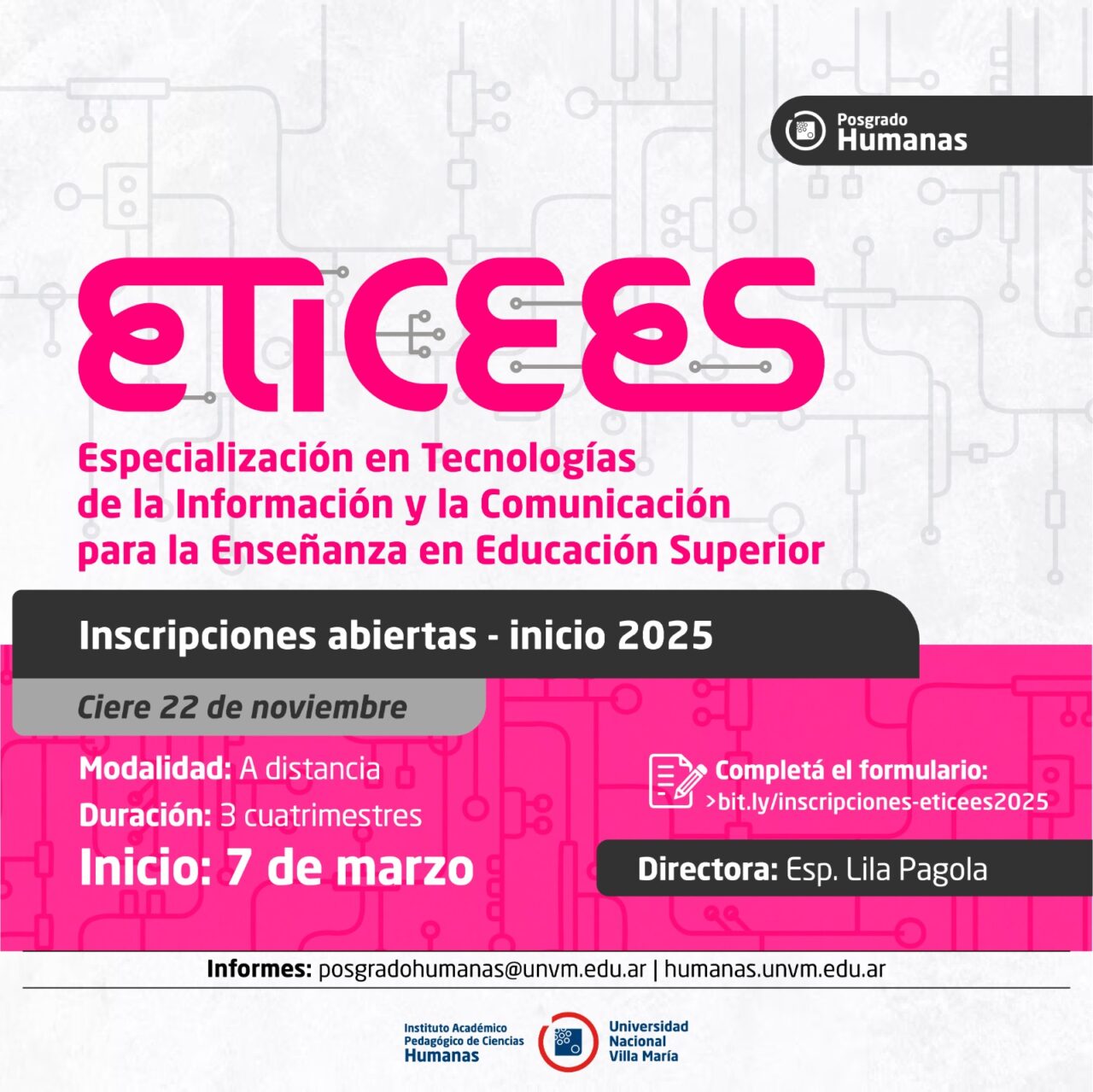 Inscripciones abiertas: Especialización en TIC´s para la Enseñanza en Educación Superior