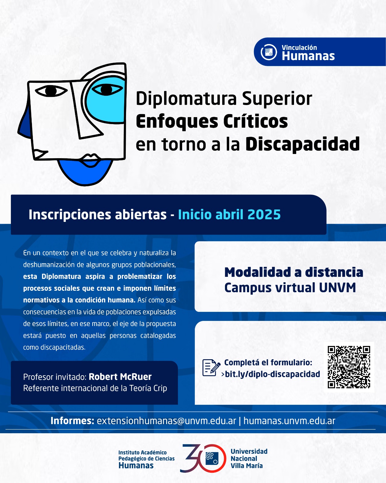 Abrieron las inscripciones para la Diplomatura Superior en Enfoques Críticos en torno a la Discapacidad