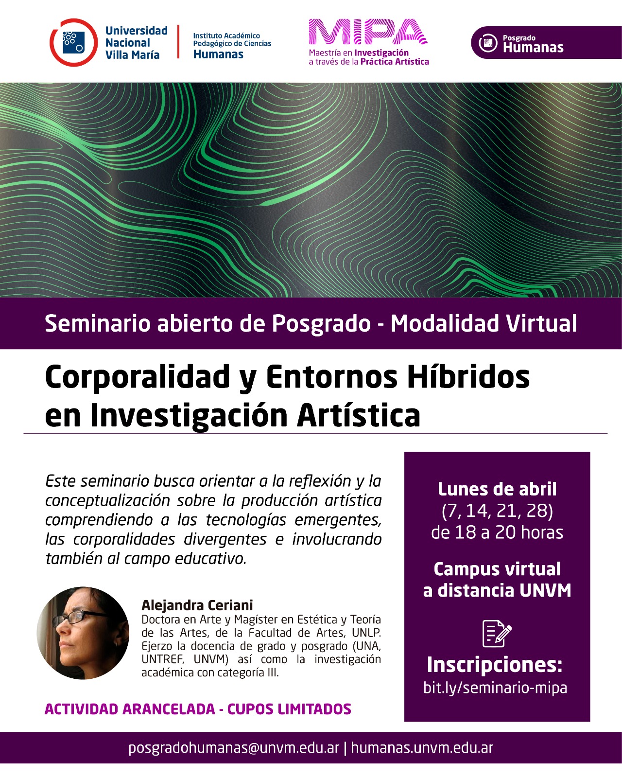 Abrieron las inscripciones para el seminario de posgrado «Corporalidad y entornos híbridos en la investigación artística»