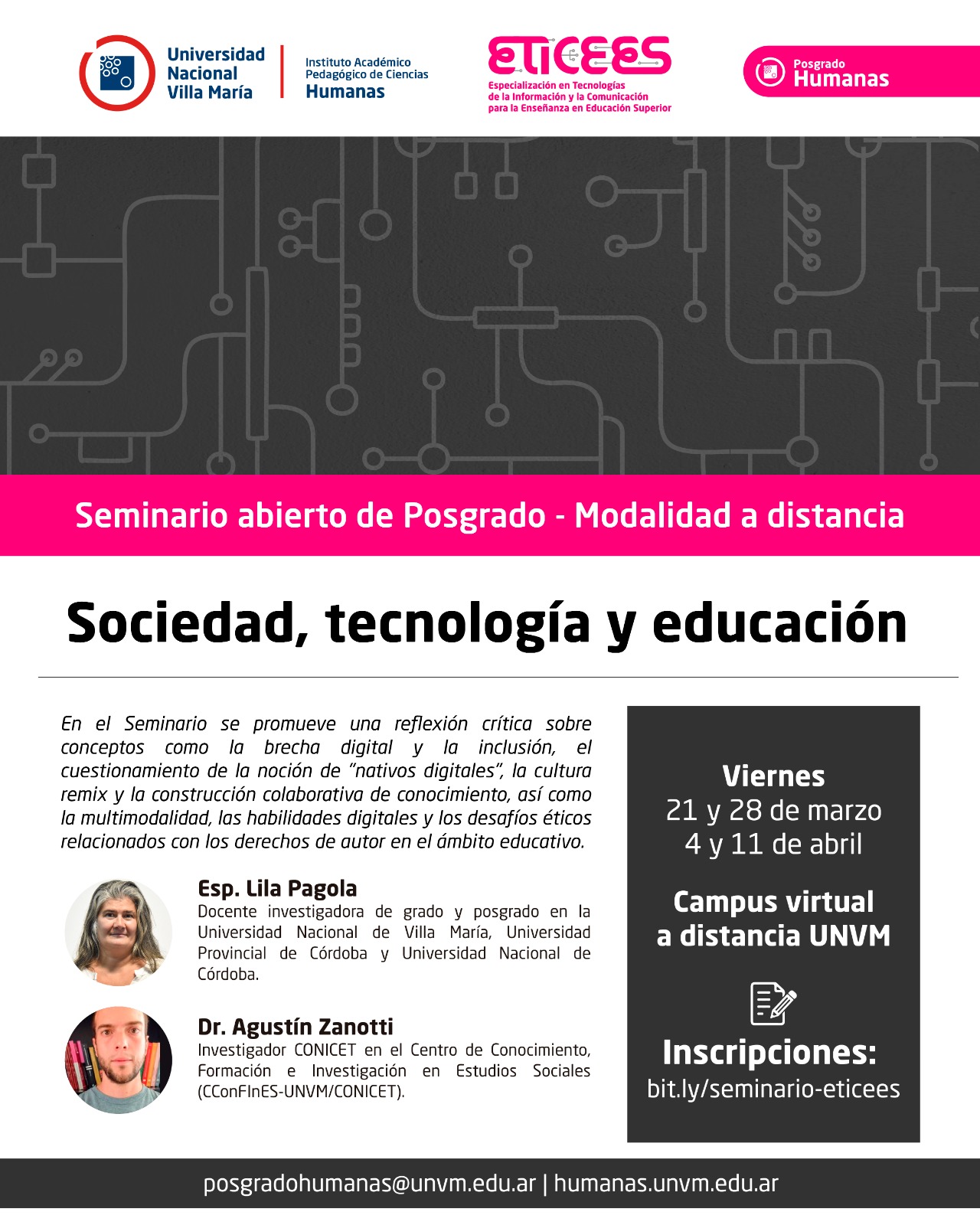 abrieron las inscripciones para el seminario de posgrado «Sociedad, tecnología y educación»