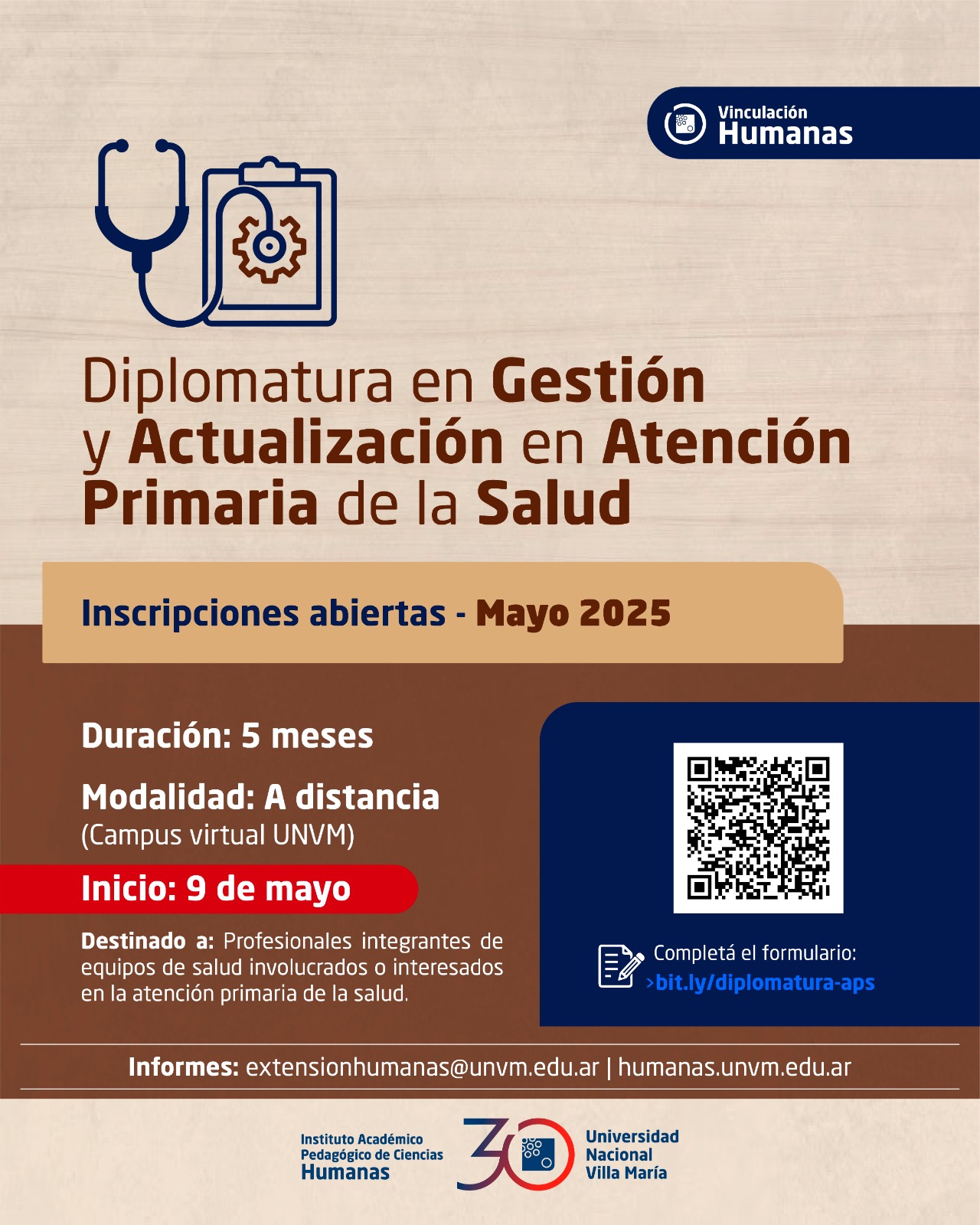 La UNVM lanza una propuesta innovadora: Diplomatura en Gestión y Actualización en Atención Primaria de la Salud