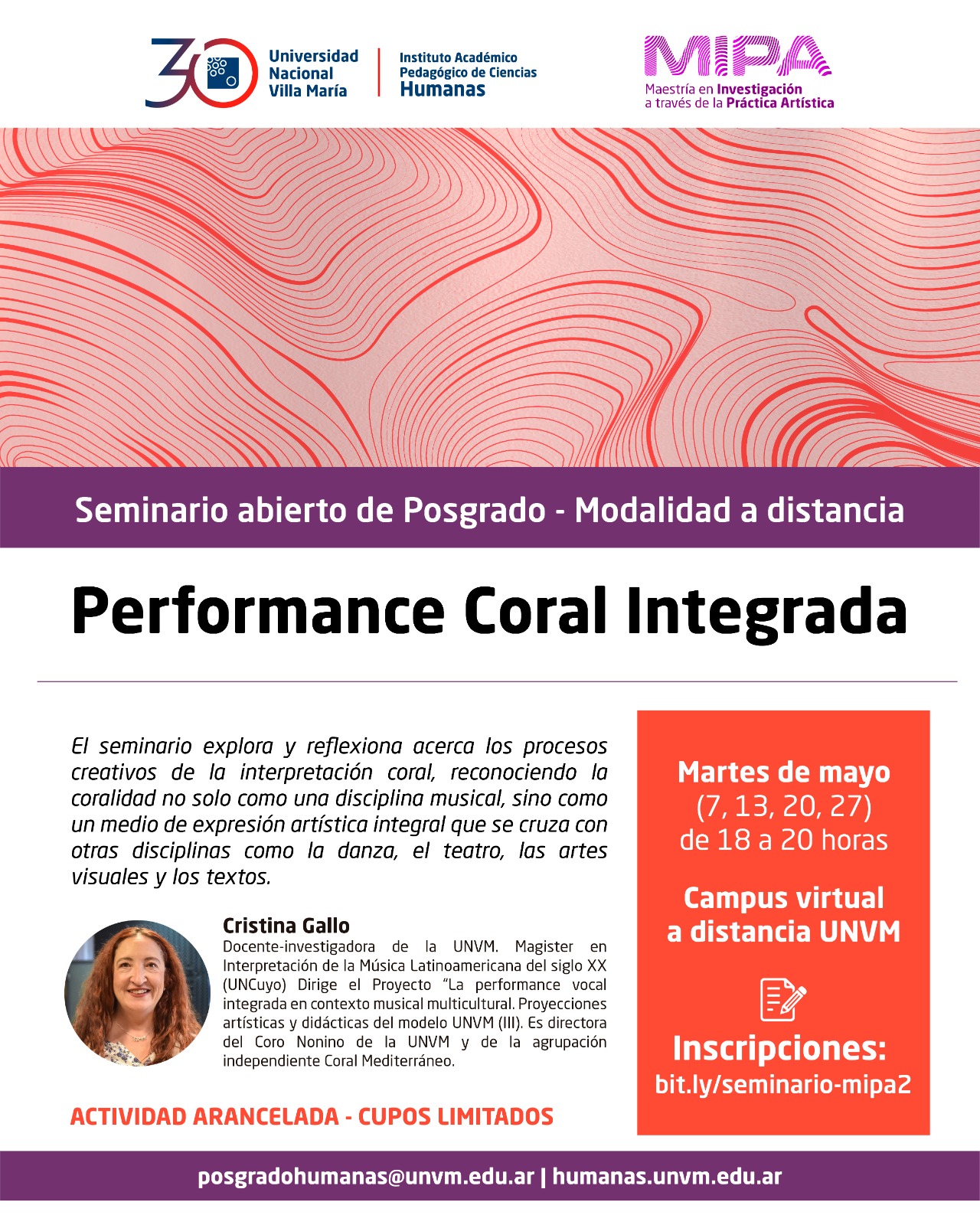 Inscripciones abiertas para el seminario “Performance Coral Integrada”