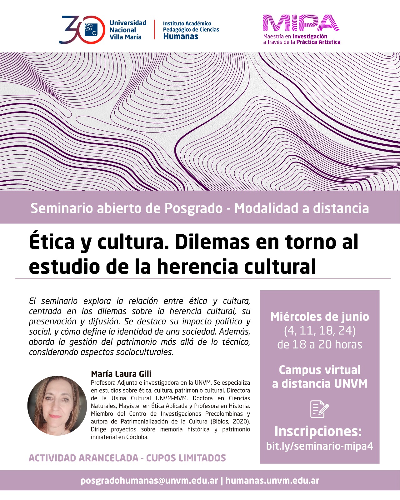 Inscripciones abiertas: Seminario“Dilemas en torno al estudio de la herencia cultural”