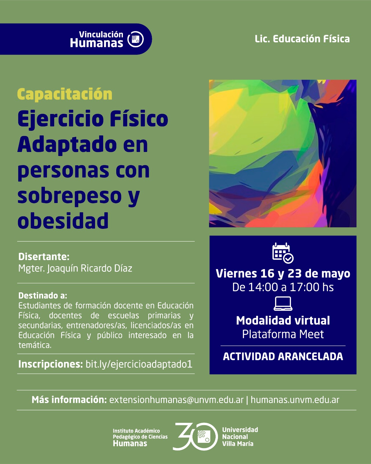 Nueva formación en la UNVM: ejercicio físico adaptado para abordar el sobrepeso y la obesidad