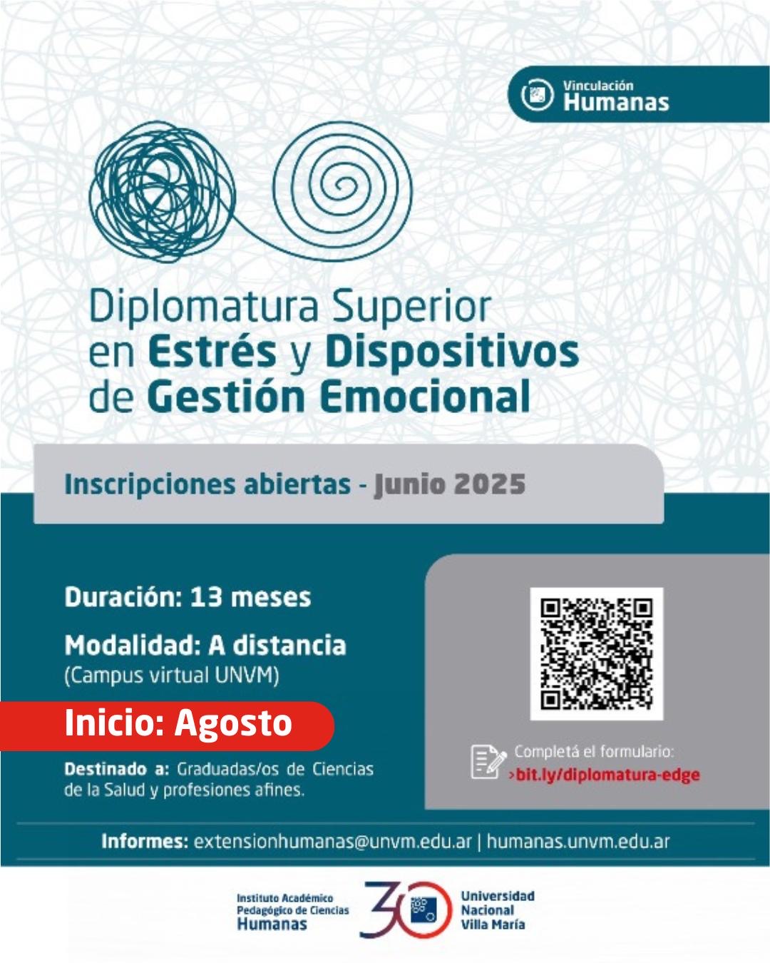 Abrieron las inscripciones para la Diplomatura Superior en Estrés y Dispositivos de Gestión Emocional