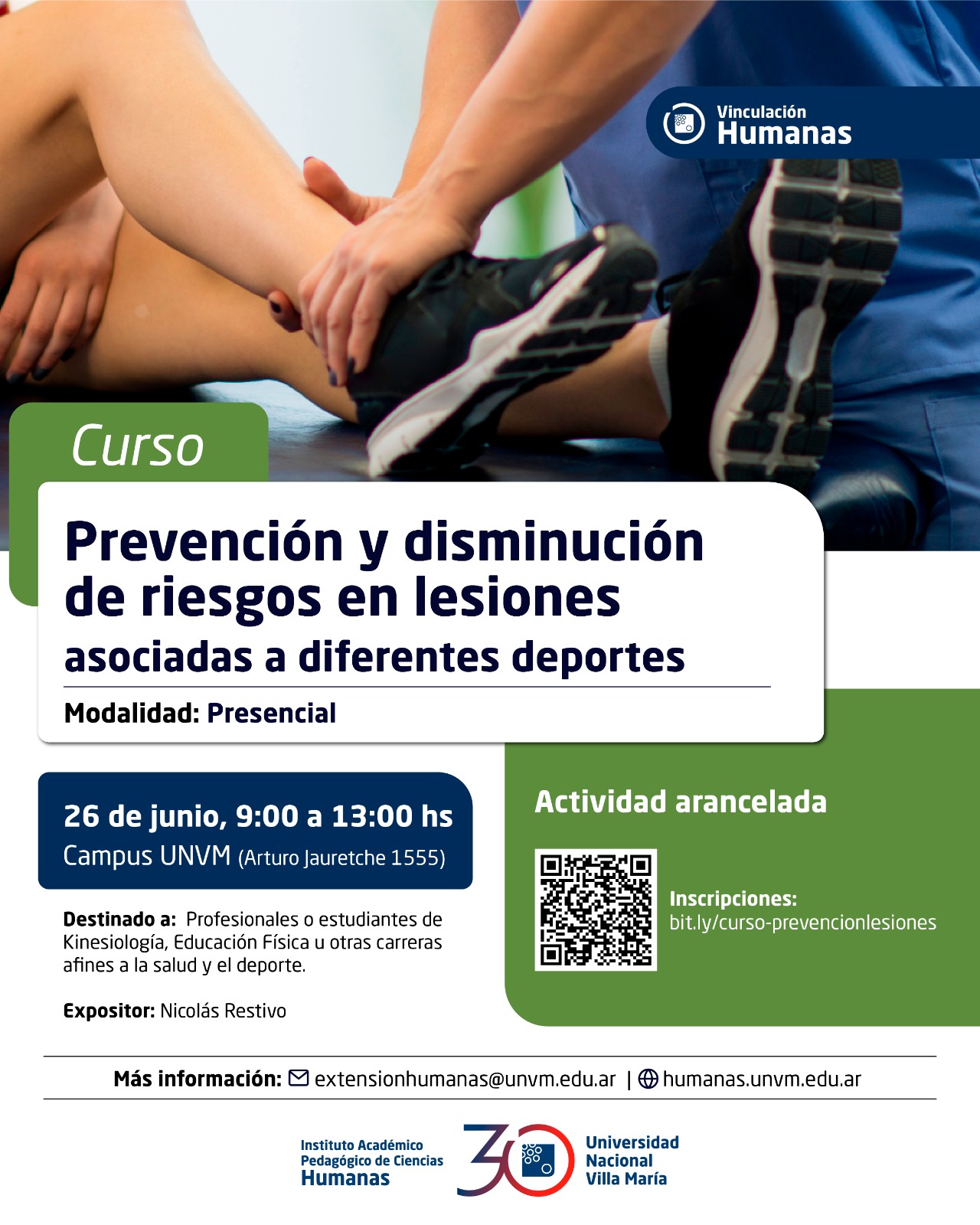 Claves para evitar lesiones deportivas: nueva propuesta de formación en Humanas