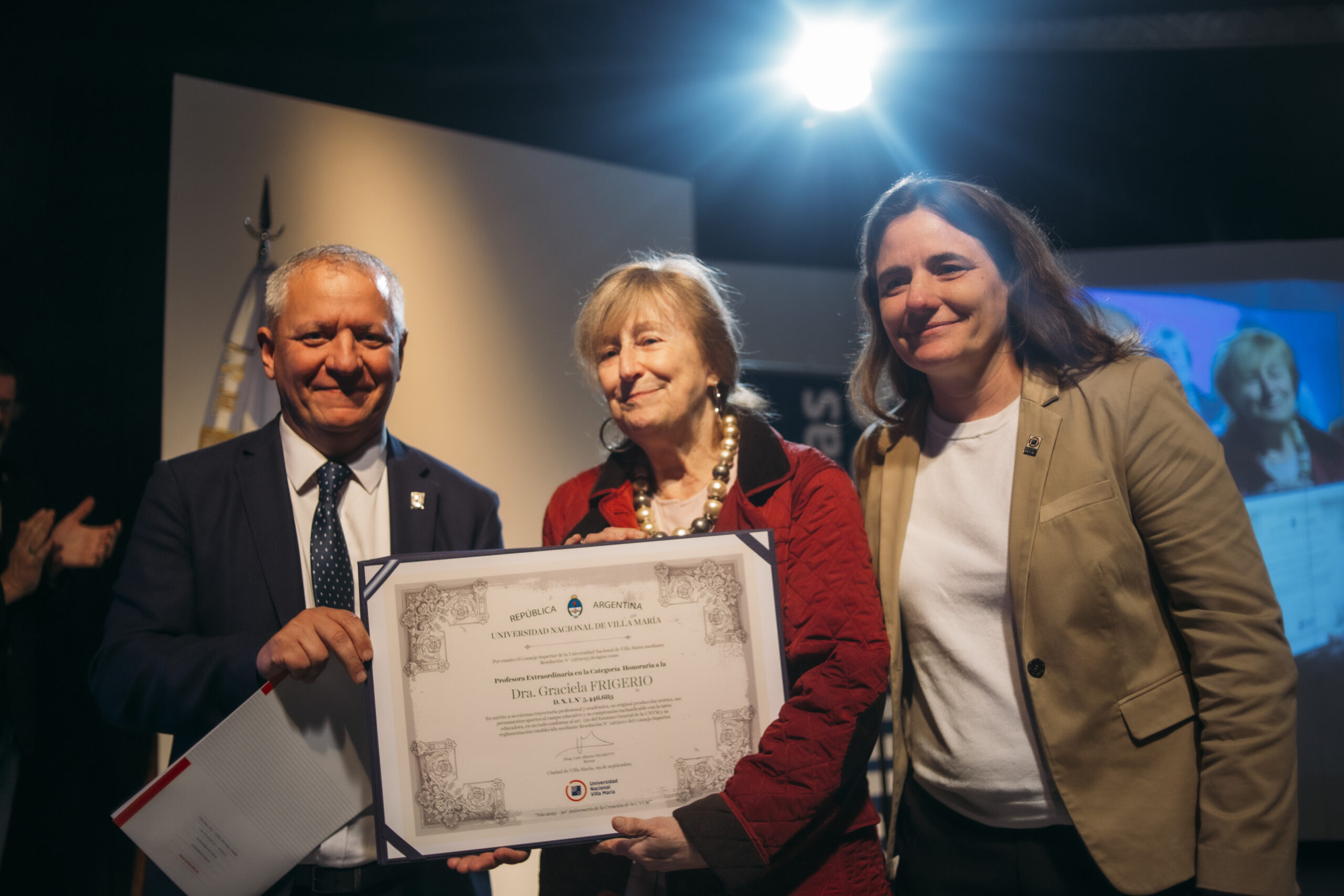 La UNVM homenajeó a Graciela Frigerio en un encuentro clave sobre educación