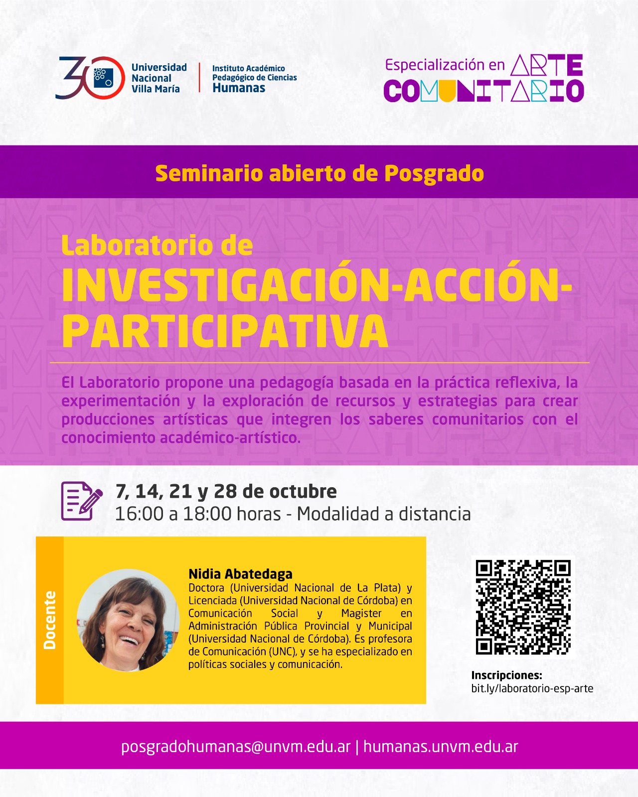 Abren las inscripciones para el seminario de posgrado “Laboratorio de Investigación-Acción-Participativa”