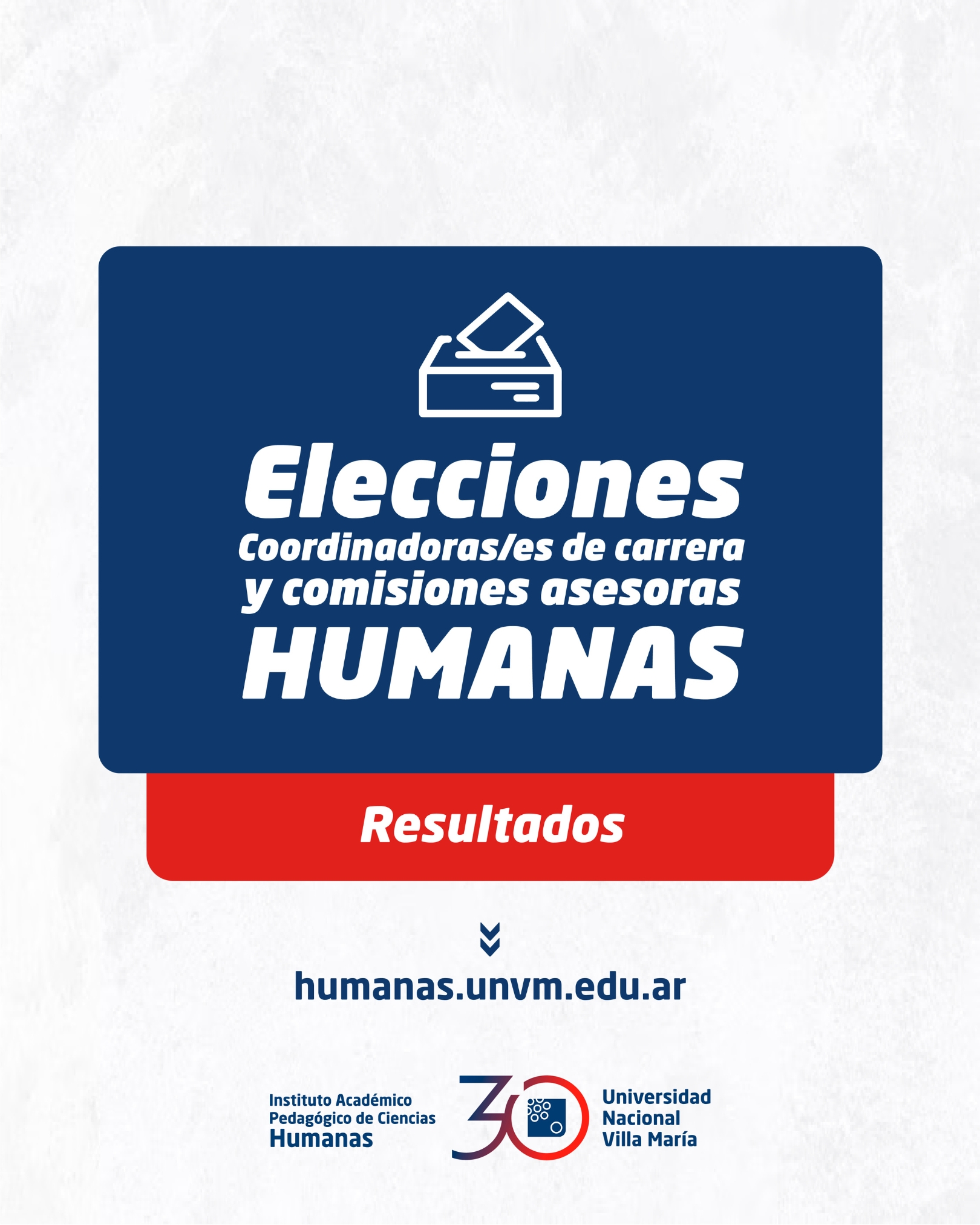 Resultados elecciones de Coordinadores/as de Carrera y Representantes Docentes de las Comisiones Asesoras