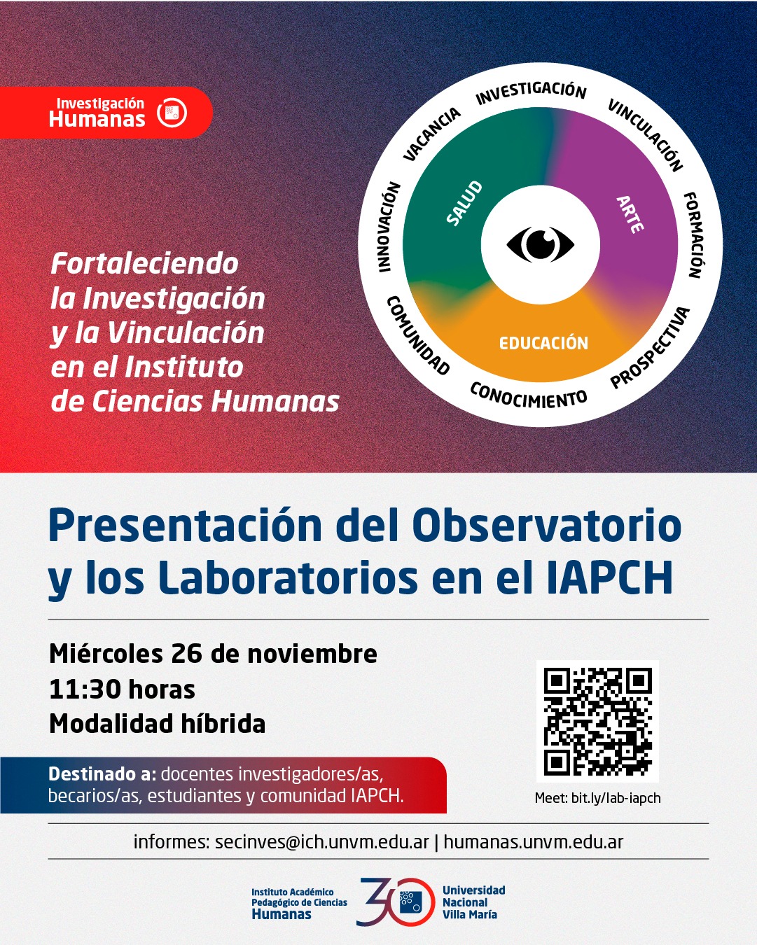 El Instituto de Humanas presentará el Observatorio y los Laboratorios IAPCH
