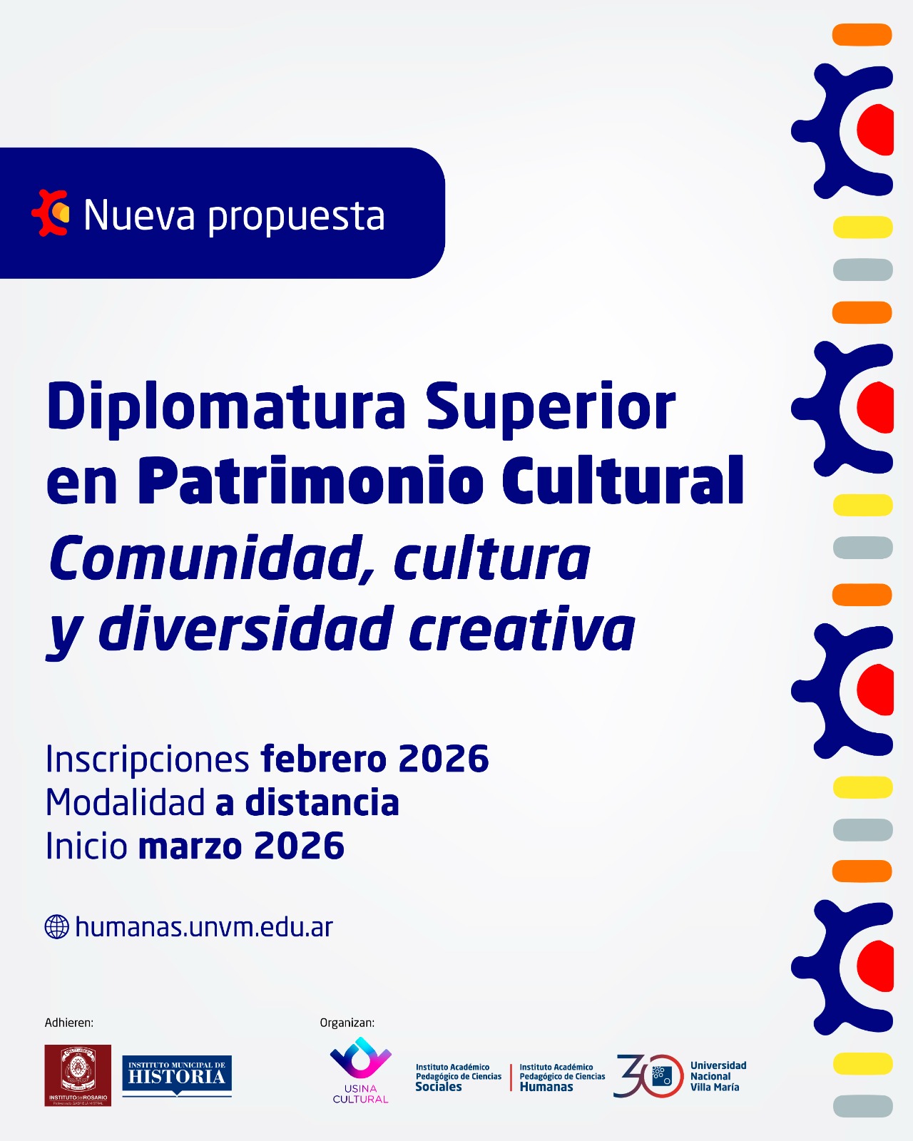 Patrimonio, identidad y Diversidad Creativa: Nueva Diplomatura en la UNVM