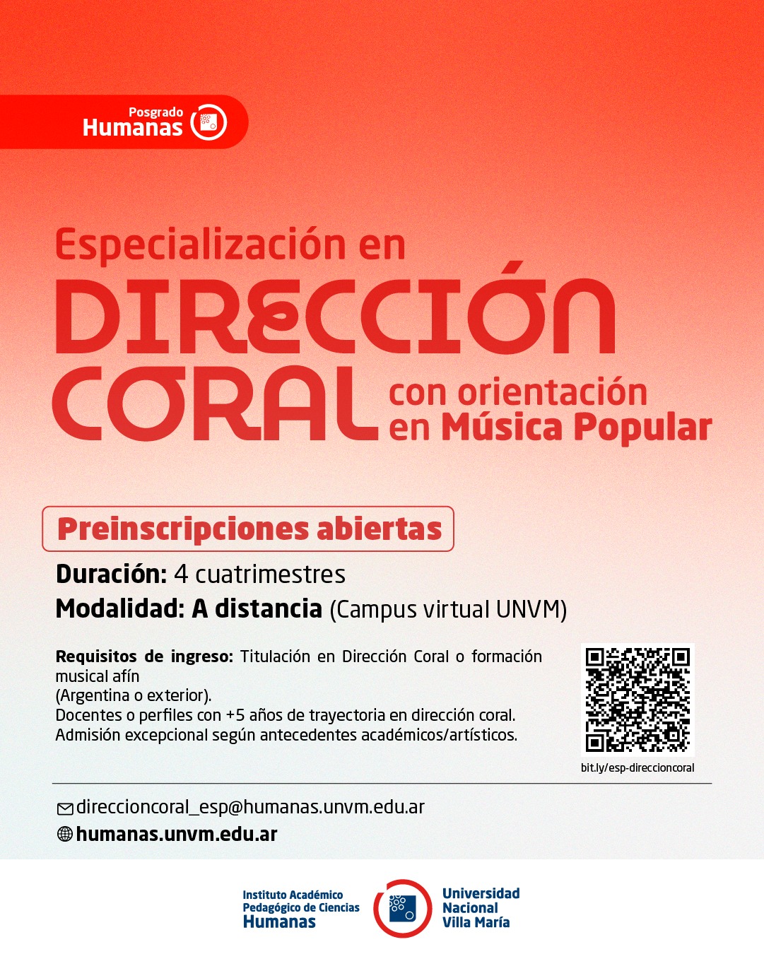 Nueva carrera de posgrado: Abrieron las inscripciones para la Especialización en Dirección Coral