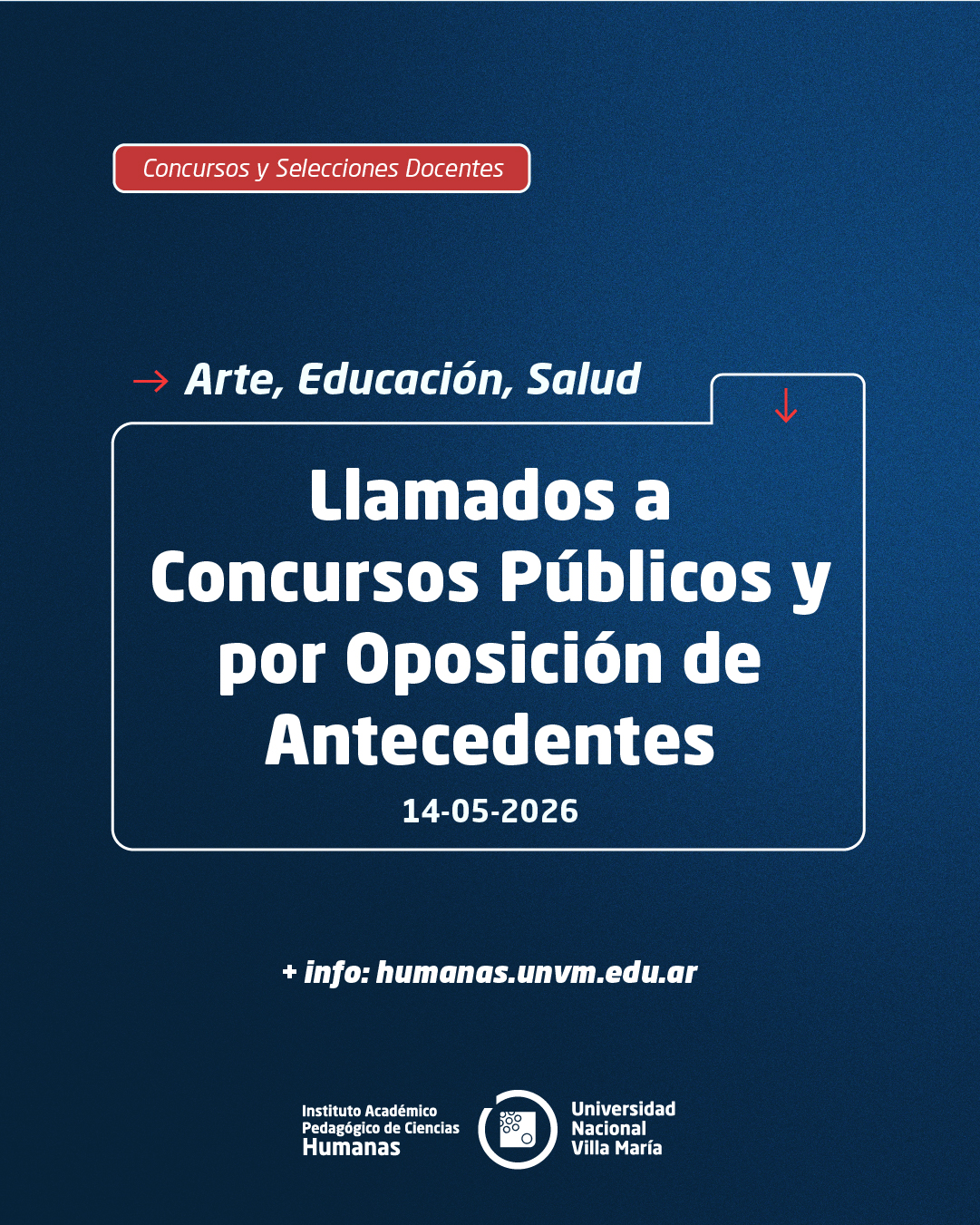 Arte, Educación, Salud: Llamados a Concurso Público y por Oposición de Antecedentes