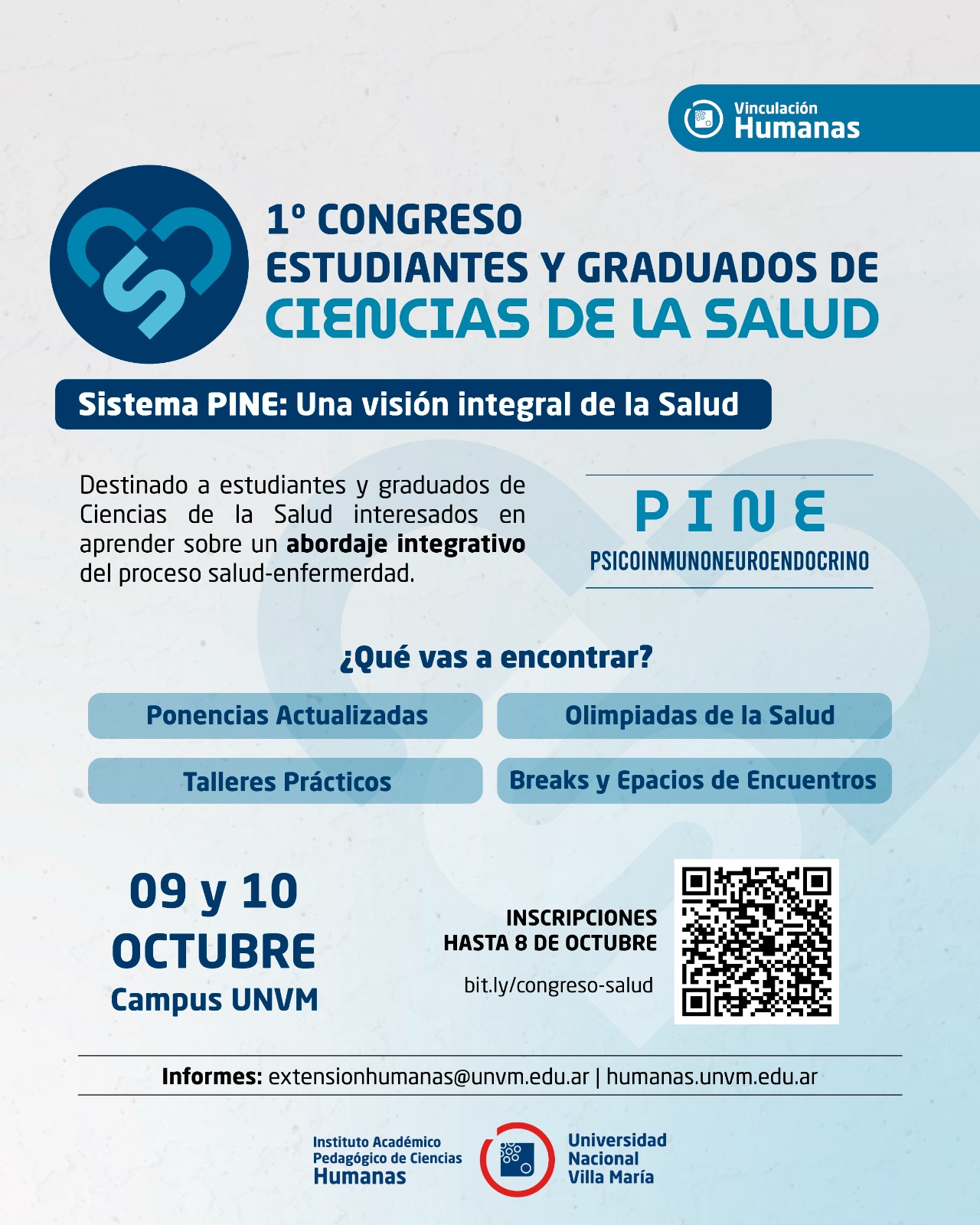 Realizarán el I Congreso de Estudiantes y Graduados de Ciencias de la Salud