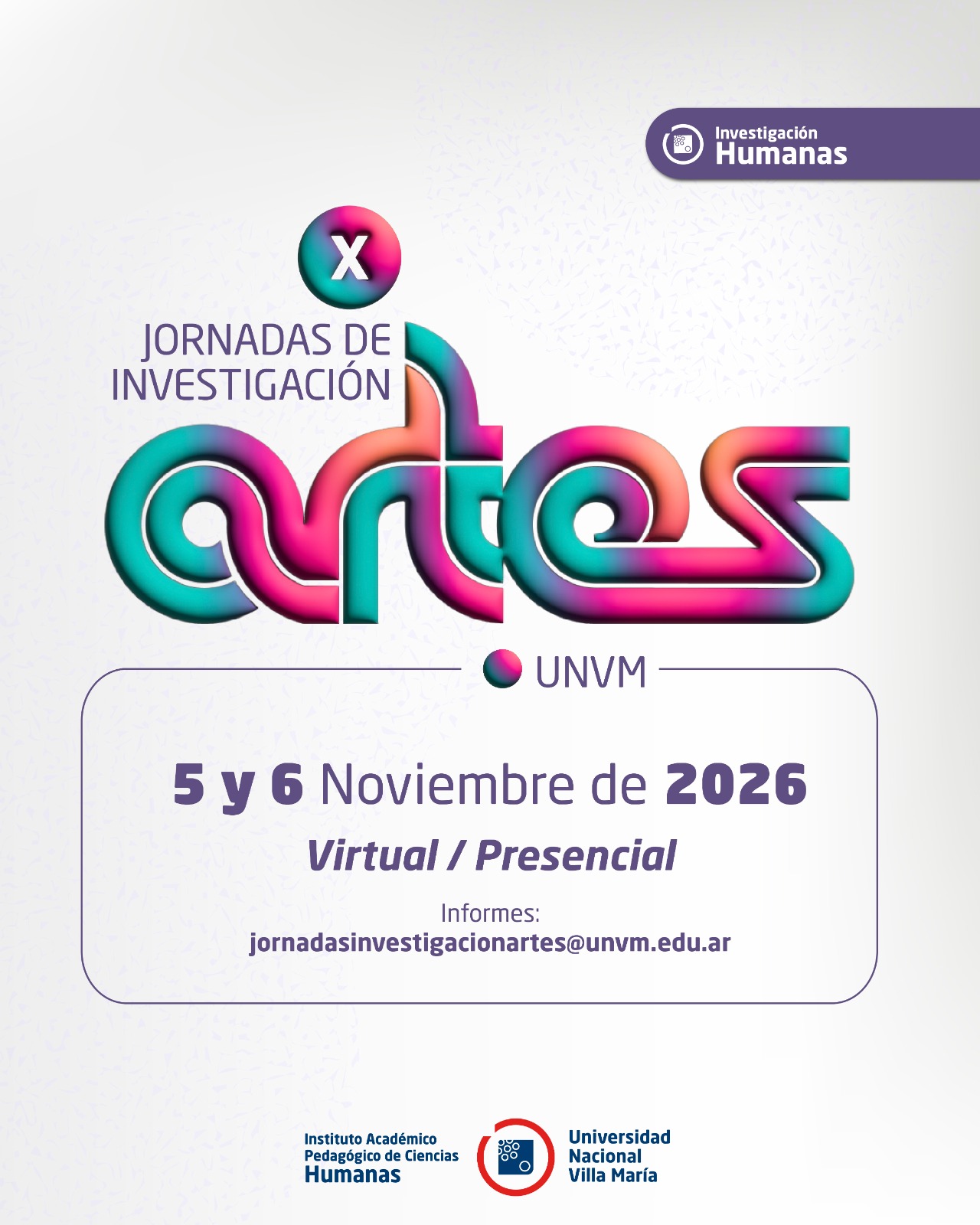 Se vienen las X Jornadas de Investigación en Artes de la UNVM
